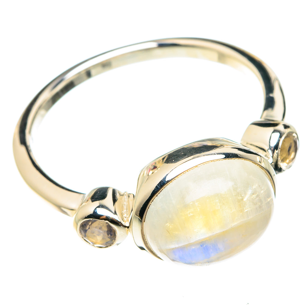 Rainbow Moonstone Rings handcrafted by Ana Silver Co - RING77603