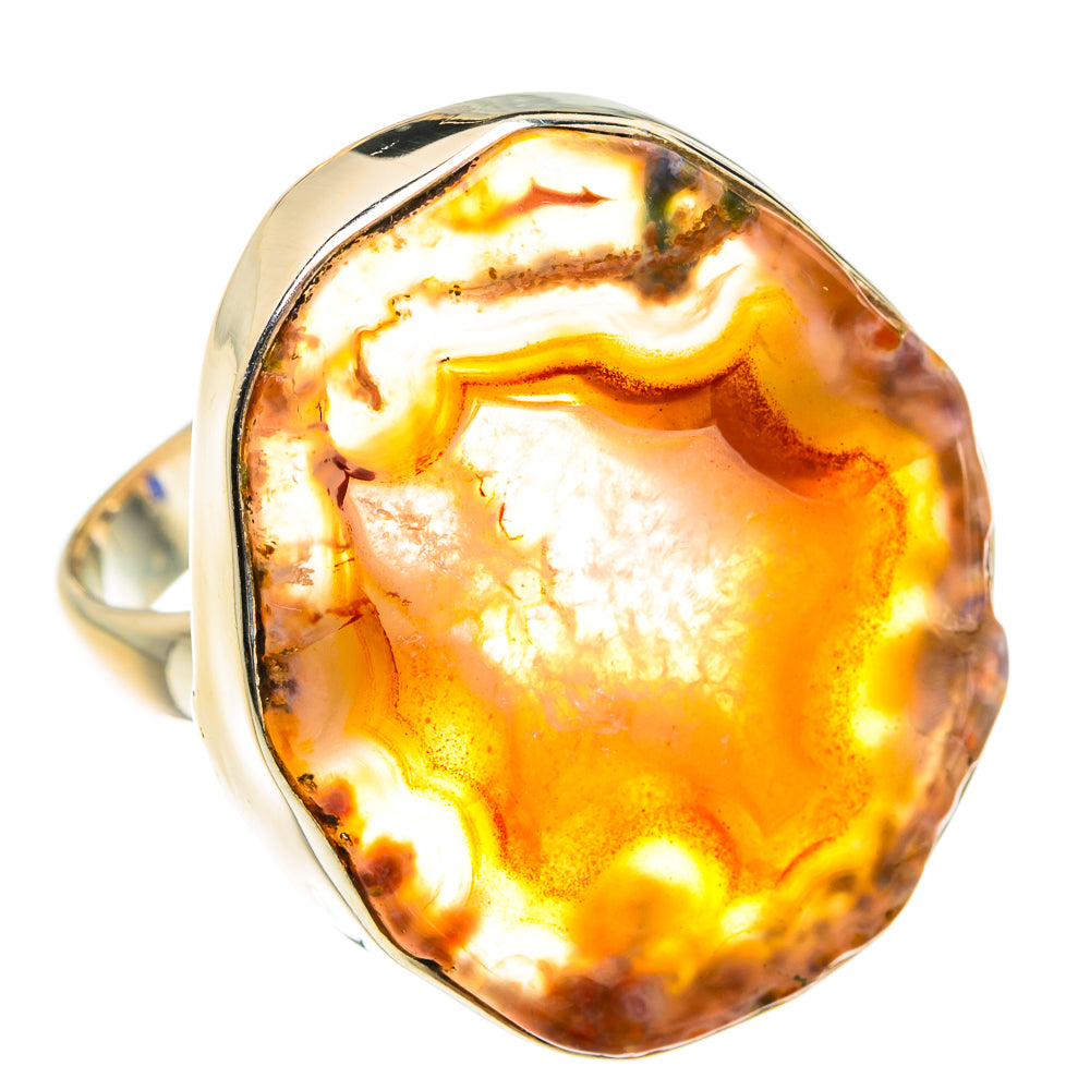 Orange Geode Slice Rings handcrafted by Ana Silver Co - RING77706