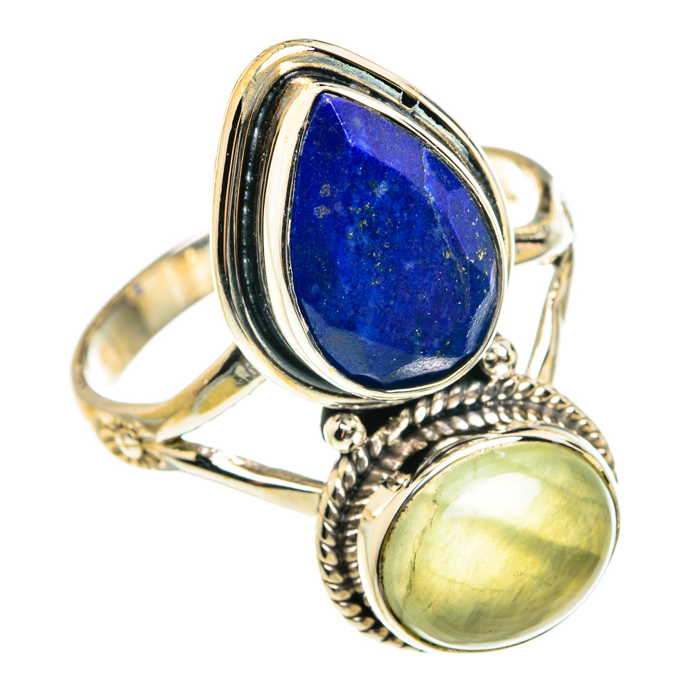 Lapis Lazuli, Prehnite Rings handcrafted by Ana Silver Co - RING77722