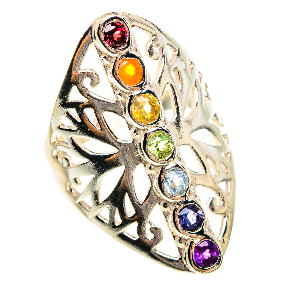 Multi-Stone Chakra Rings handcrafted by Ana Silver Co - RING77847