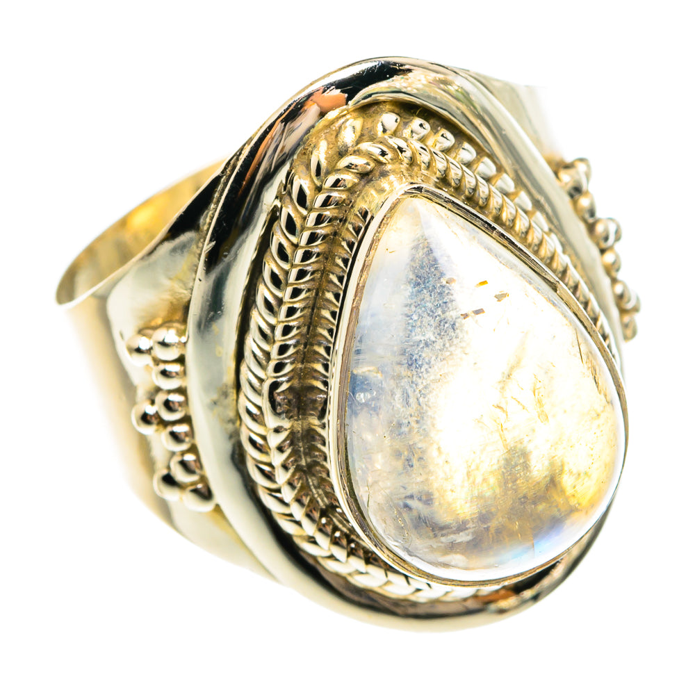 Rainbow Moonstone Rings handcrafted by Ana Silver Co - RING77938