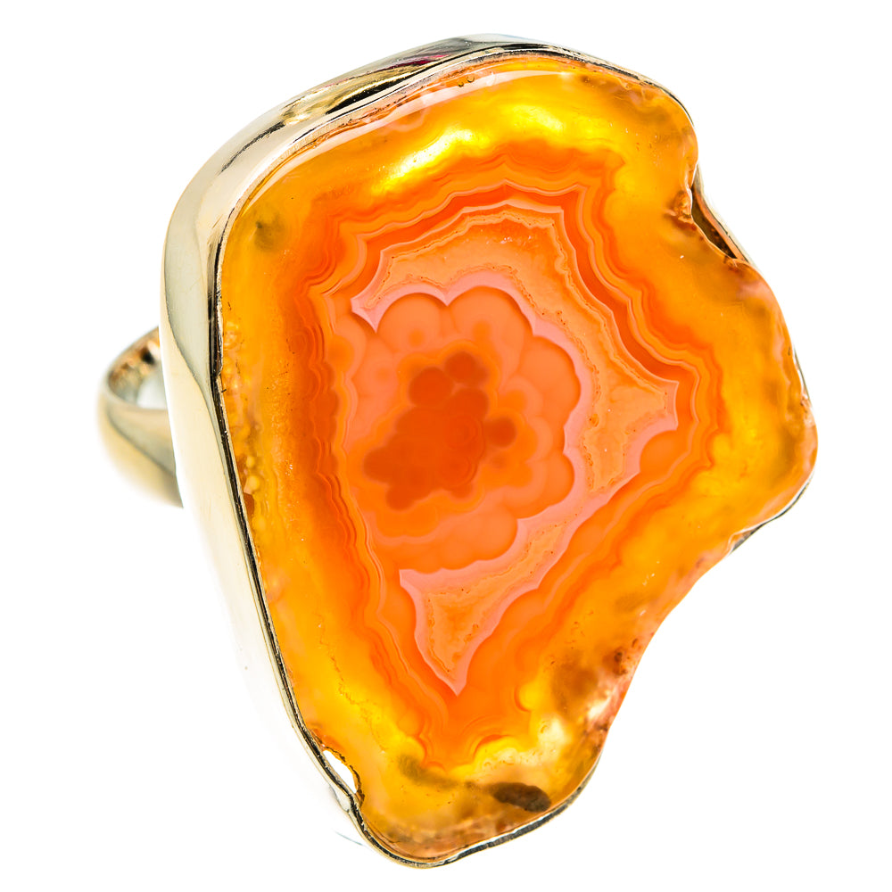 Orange Geode Slice Rings handcrafted by Ana Silver Co - RING78001