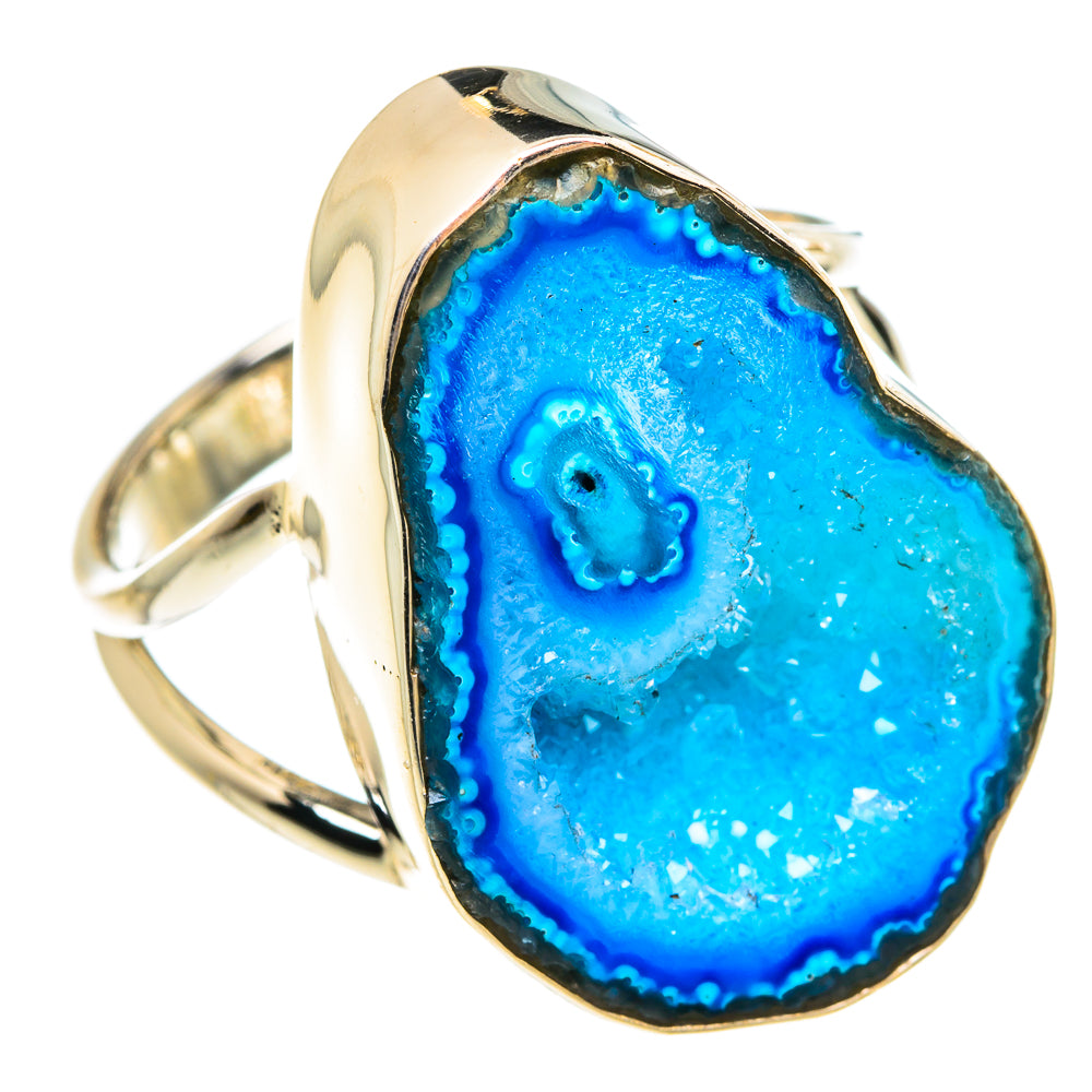 Blue Geode Slice Rings handcrafted by Ana Silver Co - RING78027