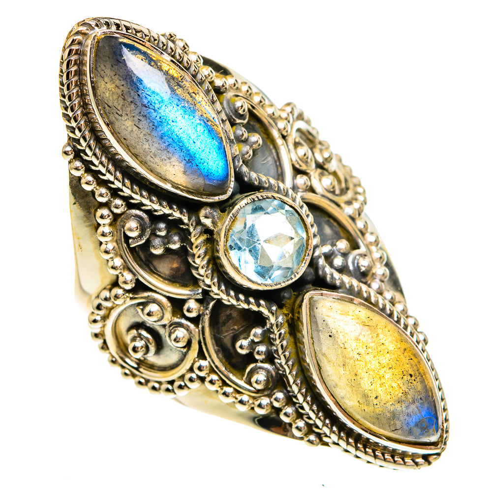 Labradorite Rings handcrafted by Ana Silver Co - RING78182