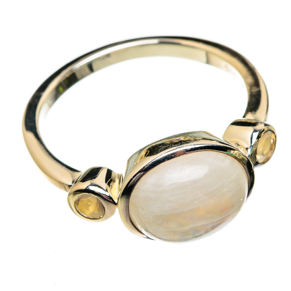 Rainbow Moonstone Rings handcrafted by Ana Silver Co - RING78233