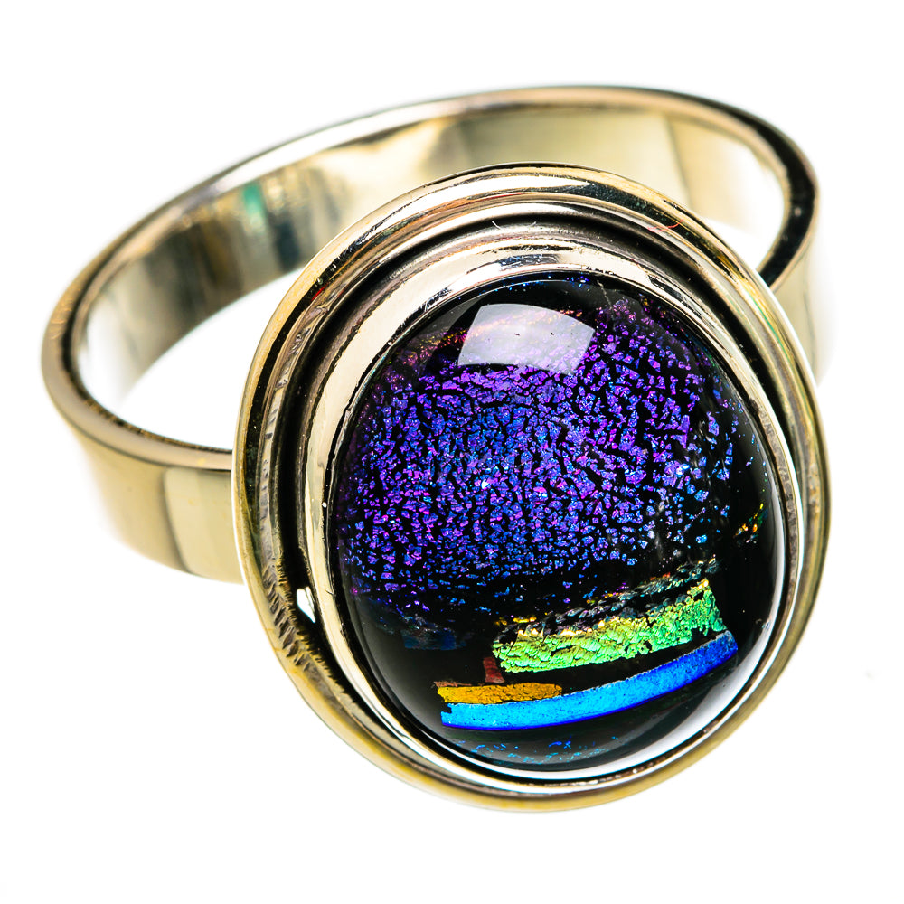 Dichroic Glass Rings handcrafted by Ana Silver Co - RING78298