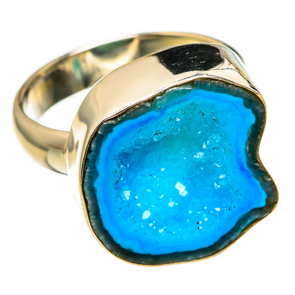 Blue Geode Slice Rings handcrafted by Ana Silver Co - RING78304