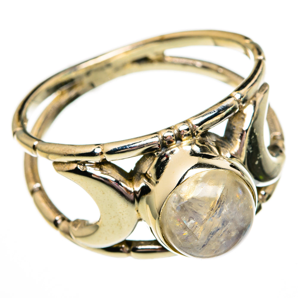 Rainbow Moonstone Rings handcrafted by Ana Silver Co - RING78367
