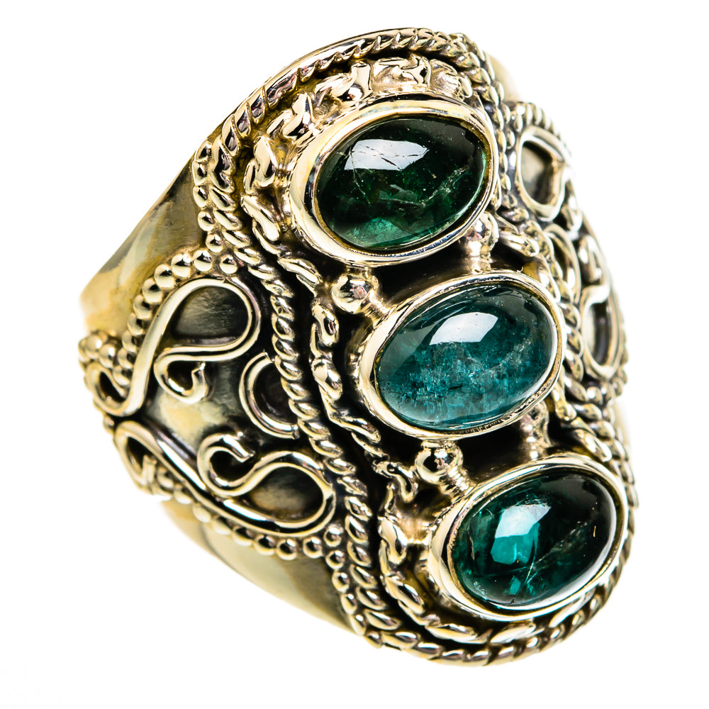 Blue Tourmaline Rings handcrafted by Ana Silver Co - RING78368