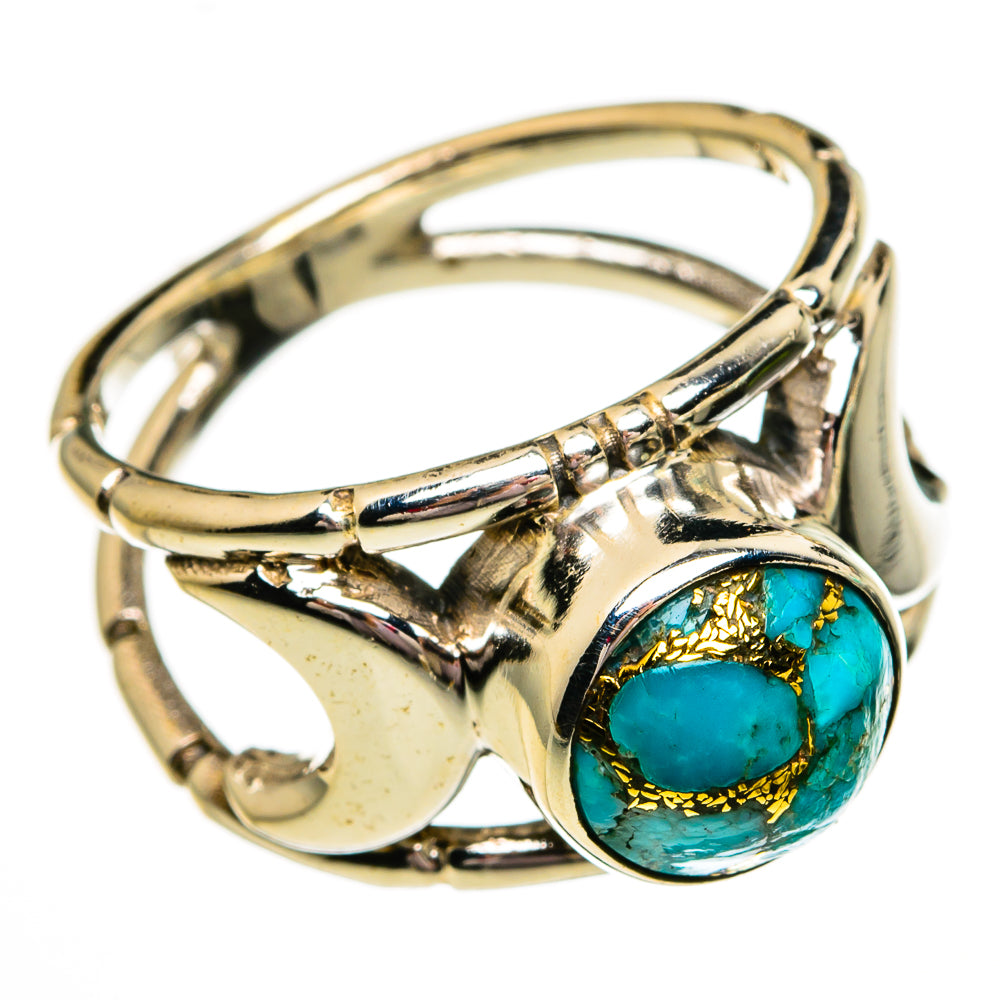 Blue Copper Composite Turquoise Rings handcrafted by Ana Silver Co - RING78393