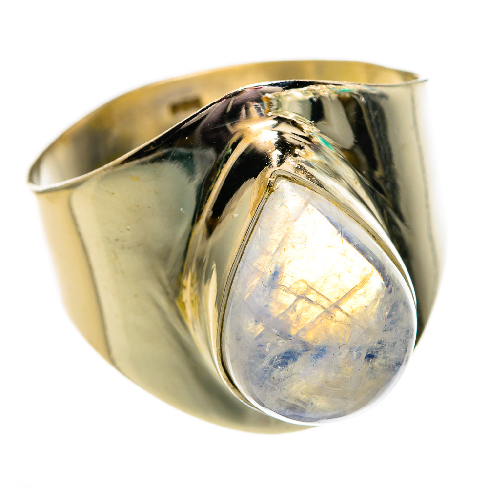 Rainbow Moonstone Rings handcrafted by Ana Silver Co - RING78440