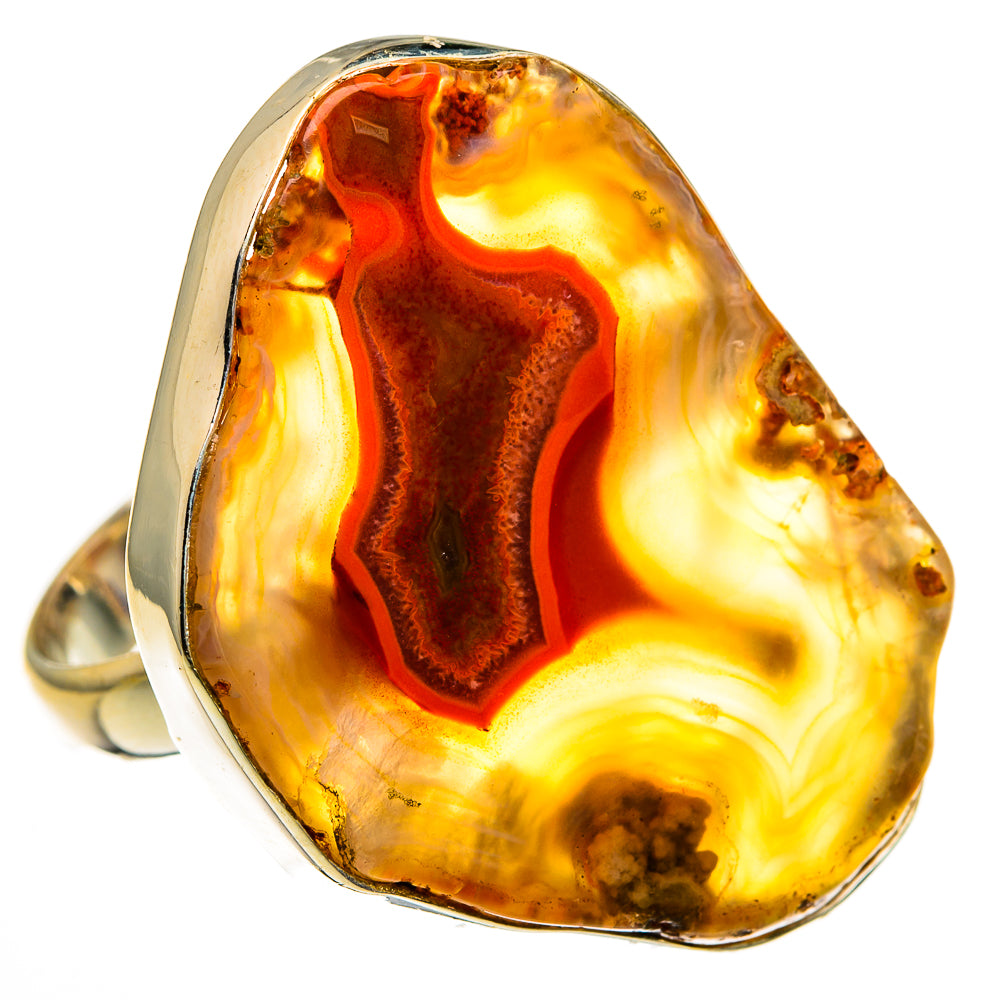 Orange Geode Slice Rings handcrafted by Ana Silver Co - RING78580
