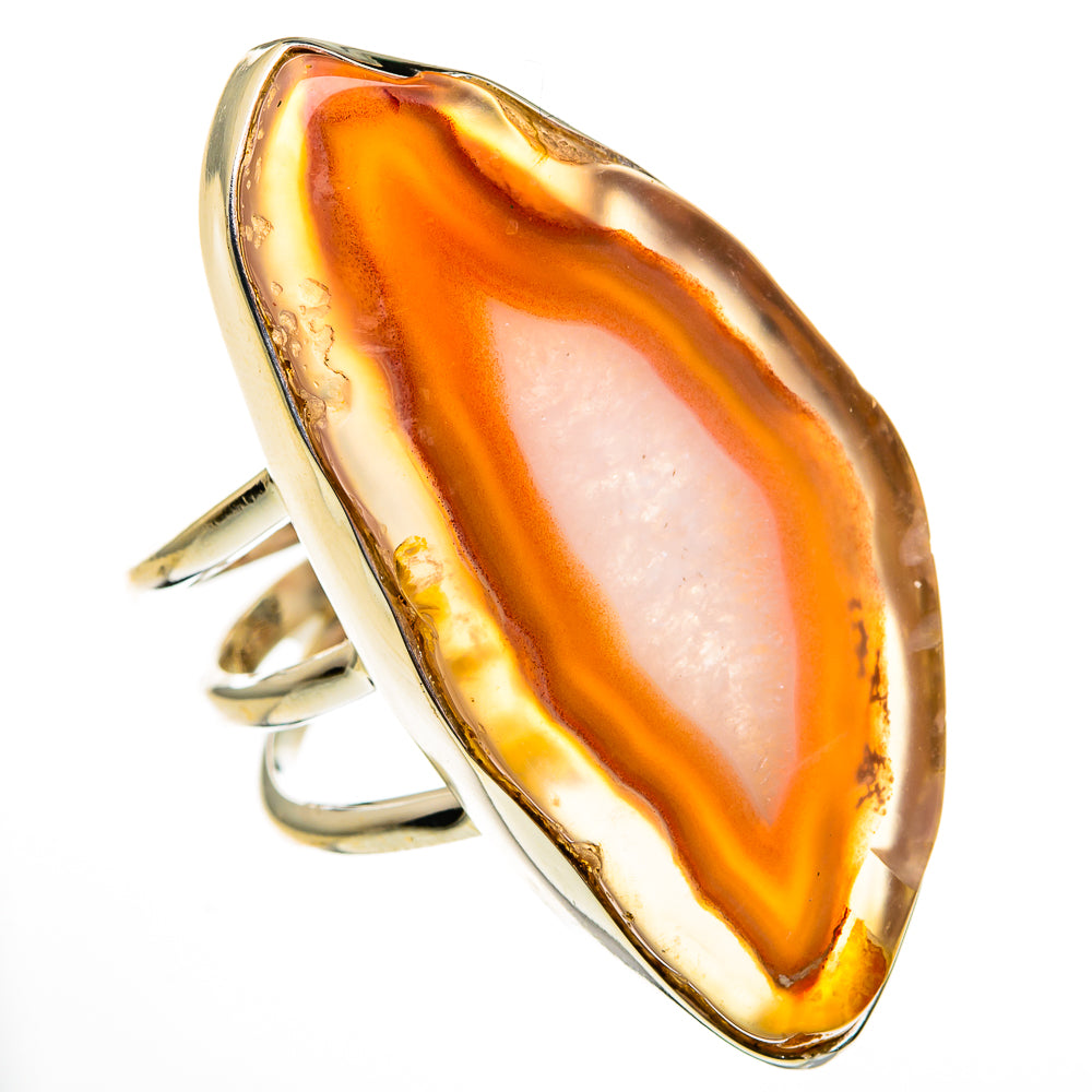 Orange Geode Slice Rings handcrafted by Ana Silver Co - RING78610