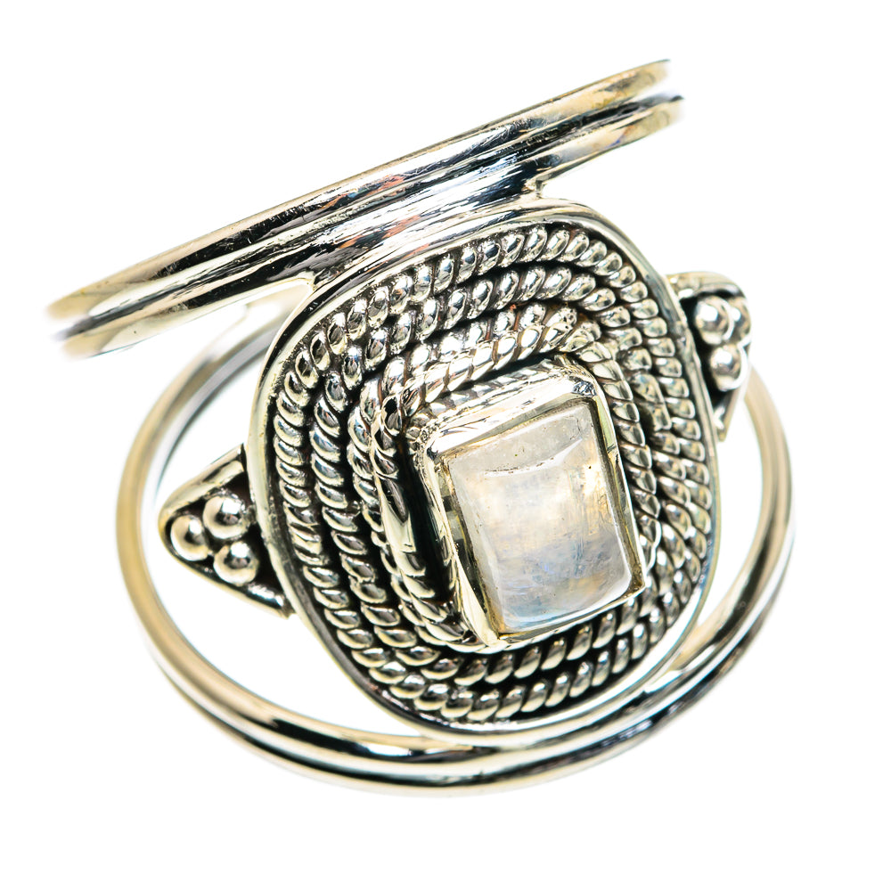 Rainbow Moonstone Rings handcrafted by Ana Silver Co - RING78822