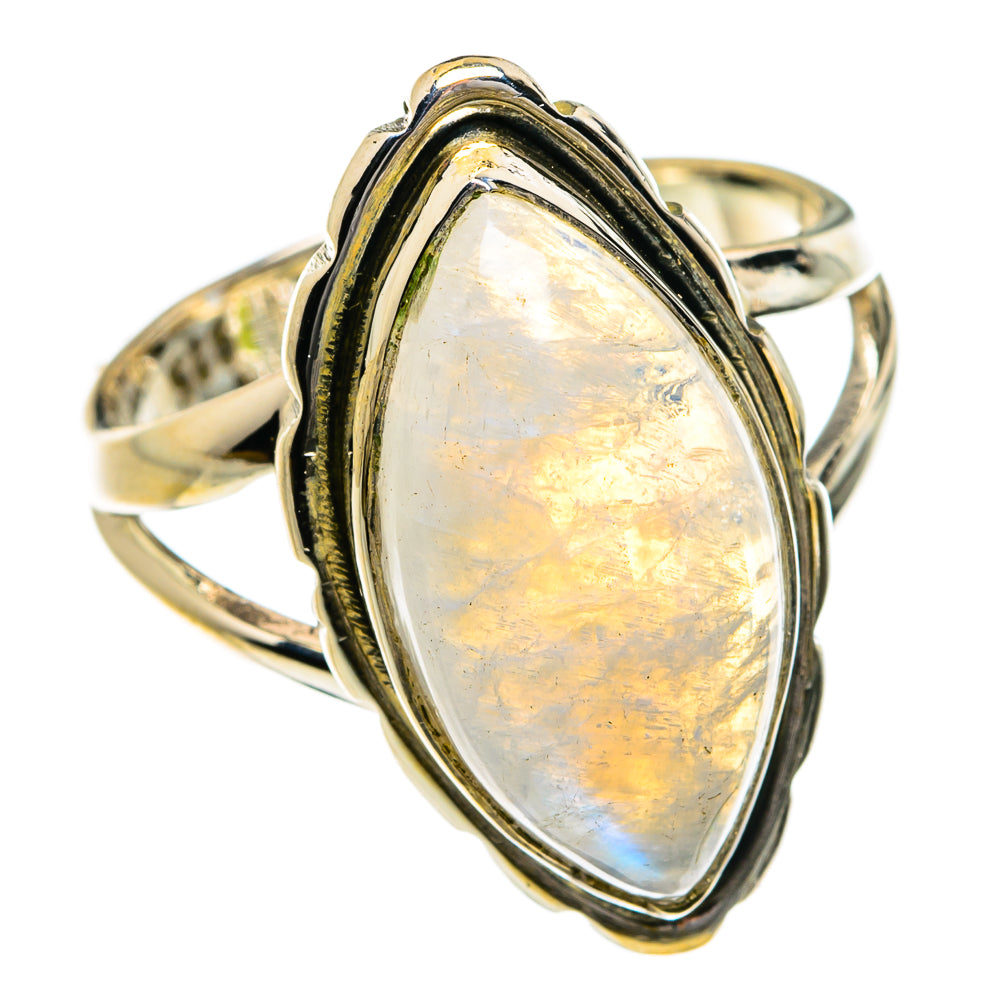 Rainbow Moonstone Rings handcrafted by Ana Silver Co - RING78958