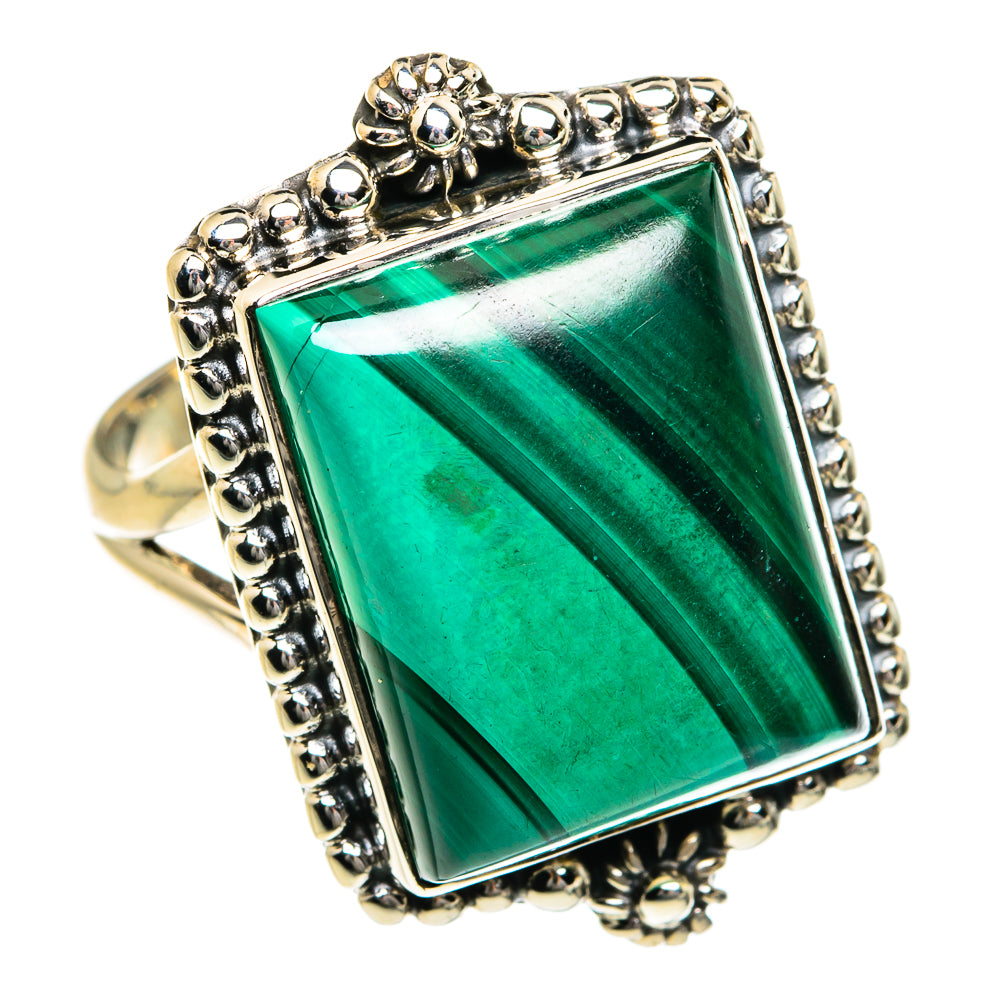Malachite Rings handcrafted by Ana Silver Co - RING79050