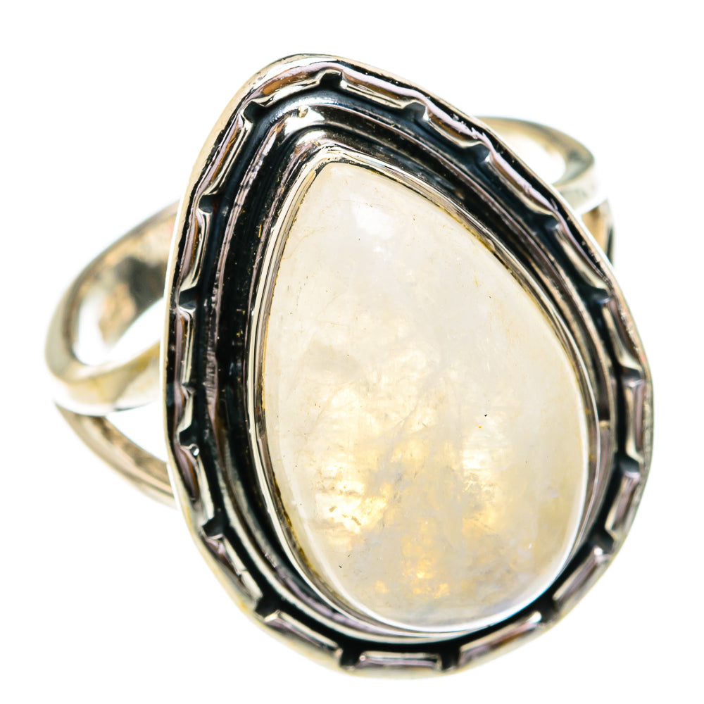 Rainbow Moonstone Rings handcrafted by Ana Silver Co - RING79100