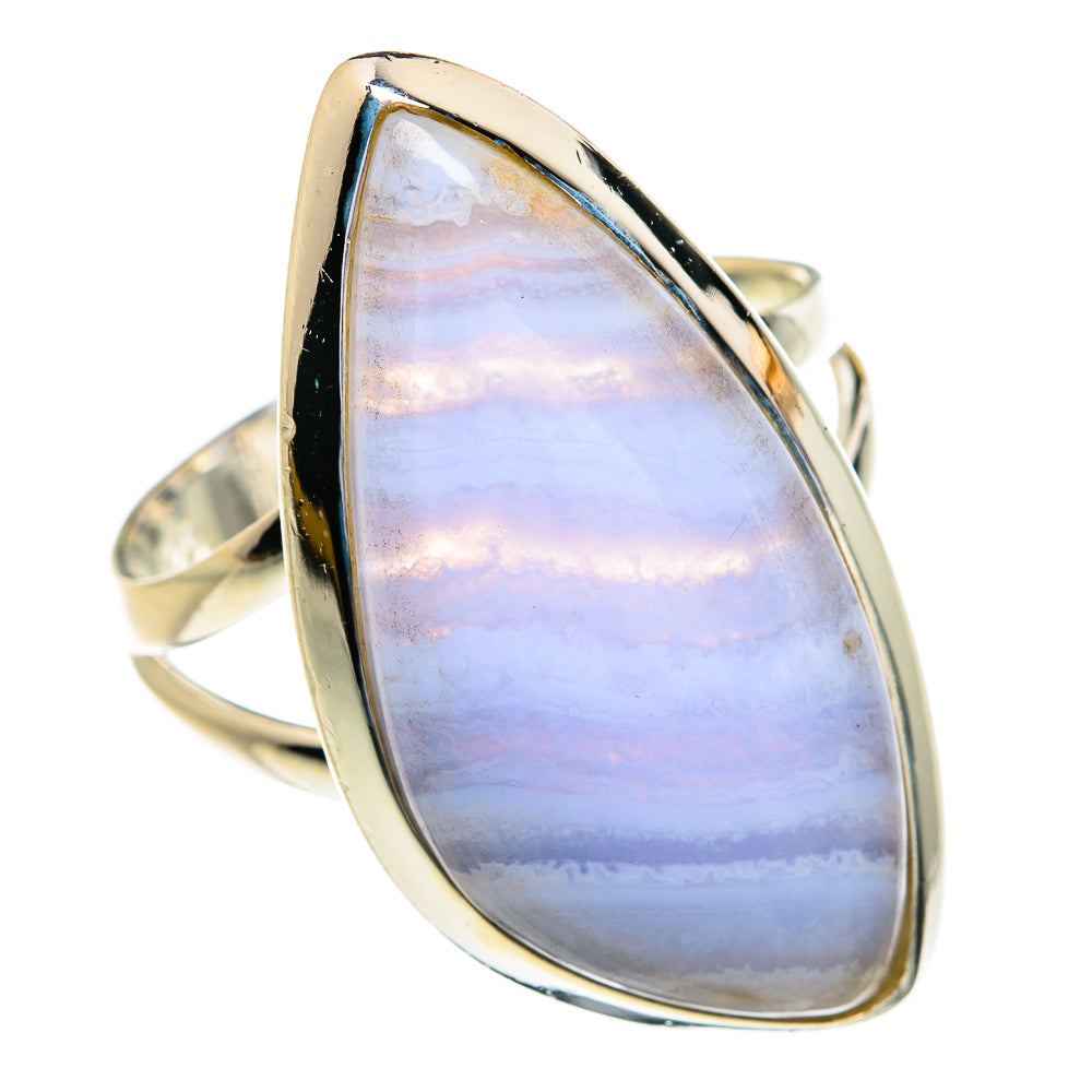 Blue Lace Agate Rings handcrafted by Ana Silver Co - RING79133