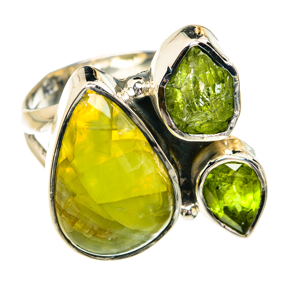 African Green Opal Rings handcrafted by Ana Silver Co - RING79177