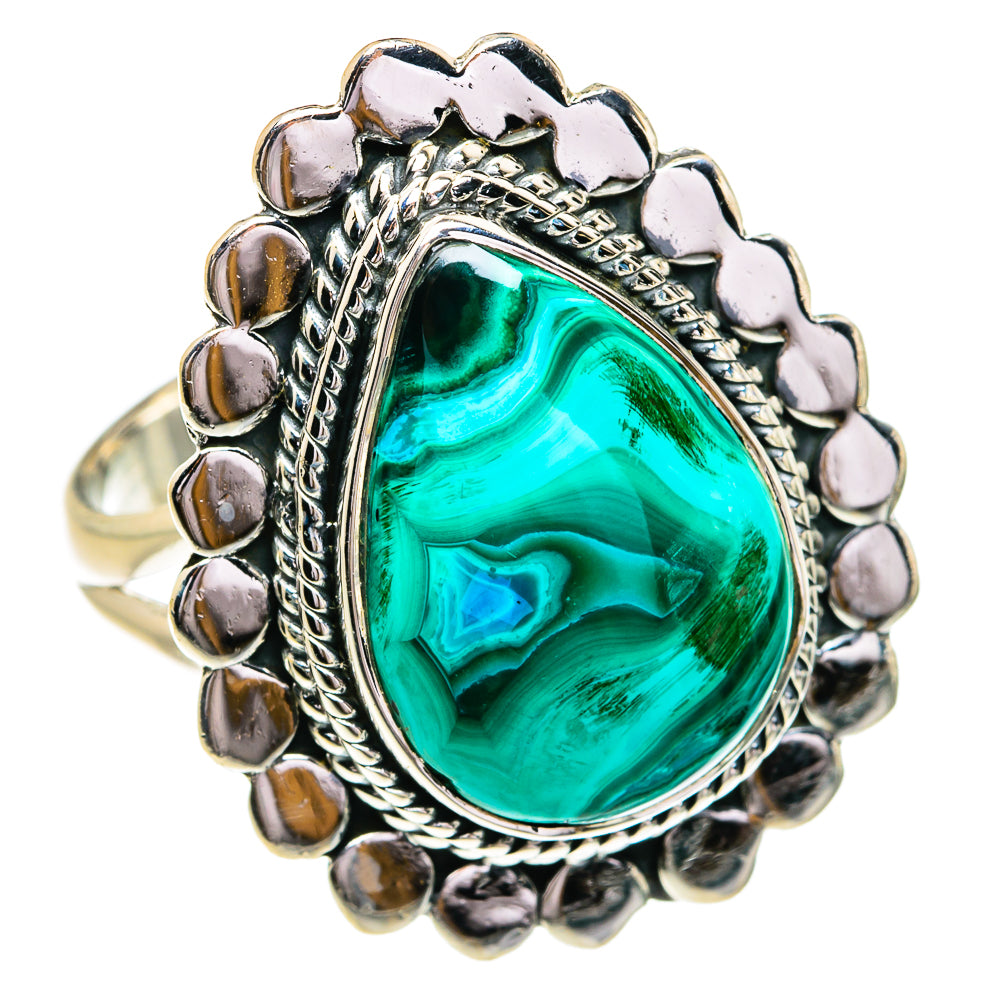 Malachite In Chrysocolla Rings handcrafted by Ana Silver Co - RING79178