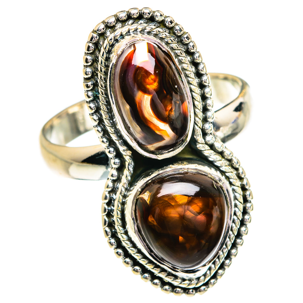 Mexican Fire Agate Rings handcrafted by Ana Silver Co - RING79212