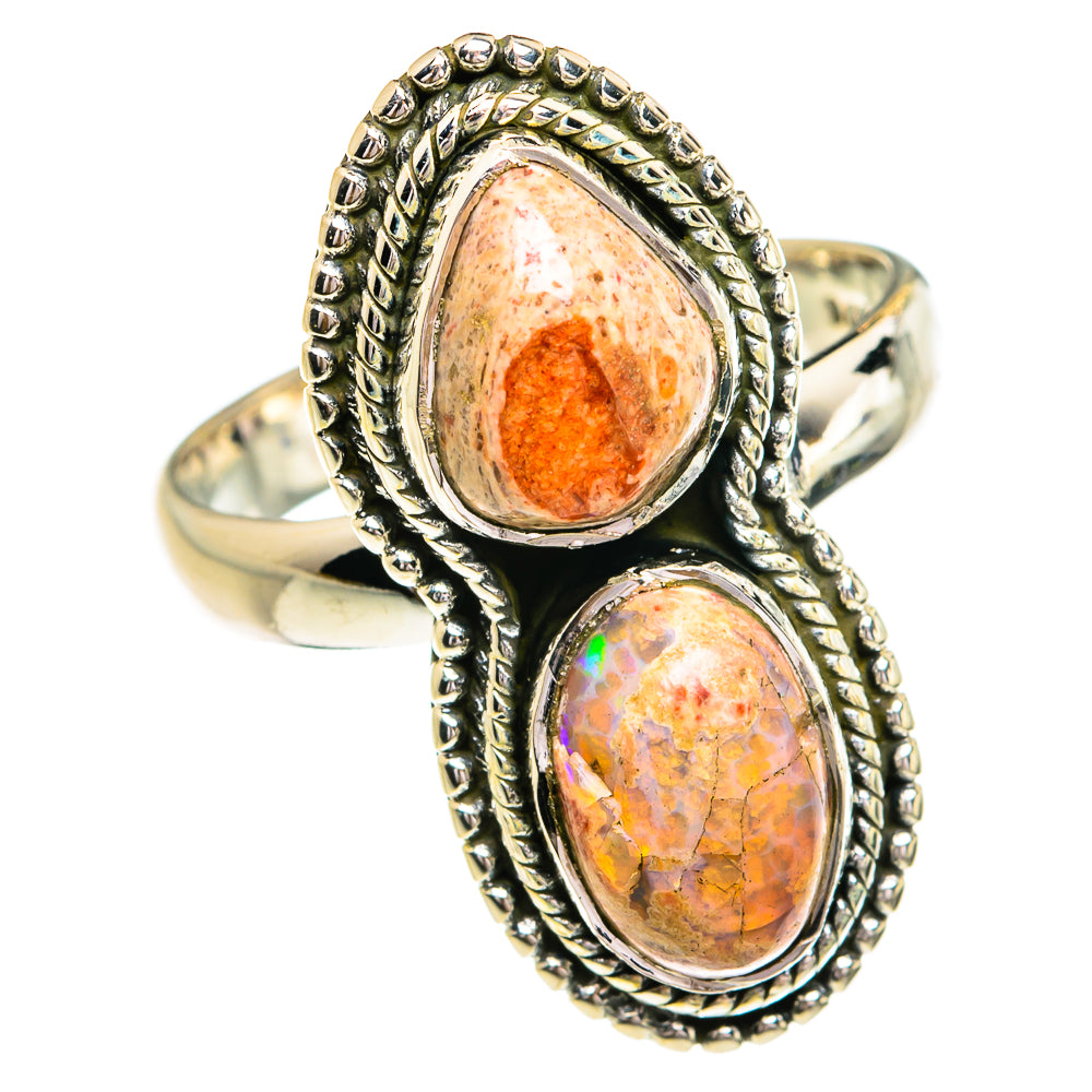 Mexican Fire Agate Rings handcrafted by Ana Silver Co - RING79226