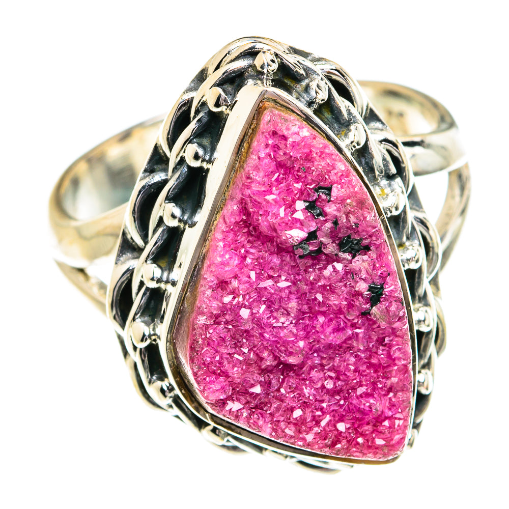 Cobalto Calcite Druzy Rings handcrafted by Ana Silver Co - RING79274