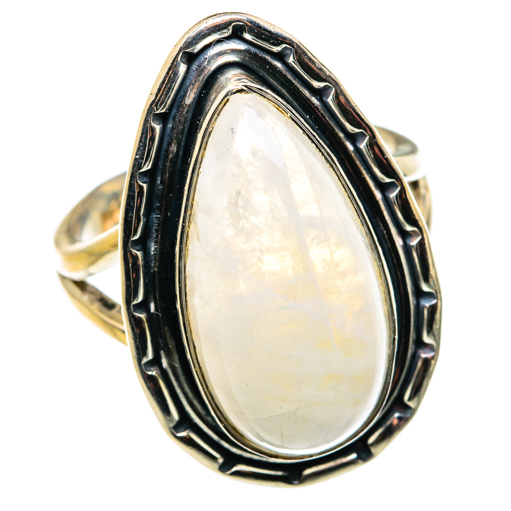 Rainbow Moonstone Rings handcrafted by Ana Silver Co - RING79405