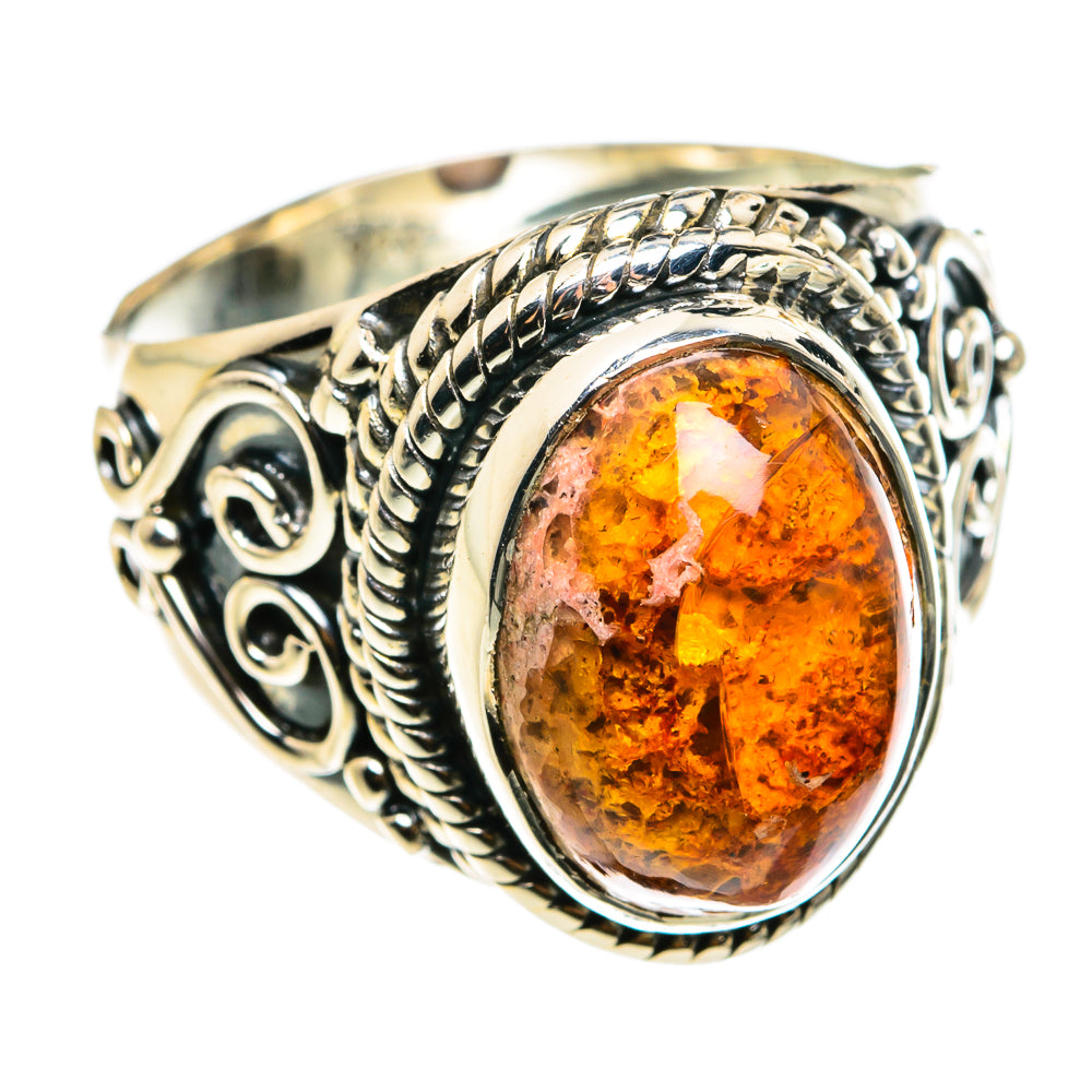 Mexican Fire Opal Rings handcrafted by Ana Silver Co - RING79473