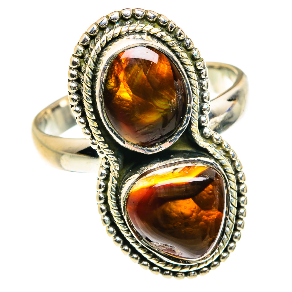Mexican Fire Agate Rings handcrafted by Ana Silver Co - RING79488