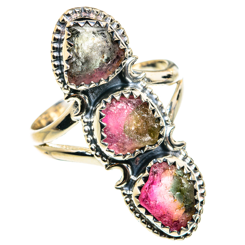 Watermelon Tourmaline Rings handcrafted by Ana Silver Co - RING79552