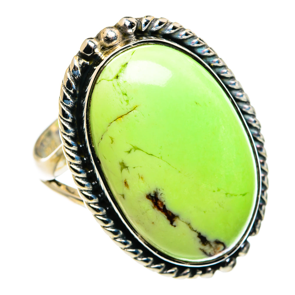 Lemon Chrysoprase Rings handcrafted by Ana Silver Co - RING79683