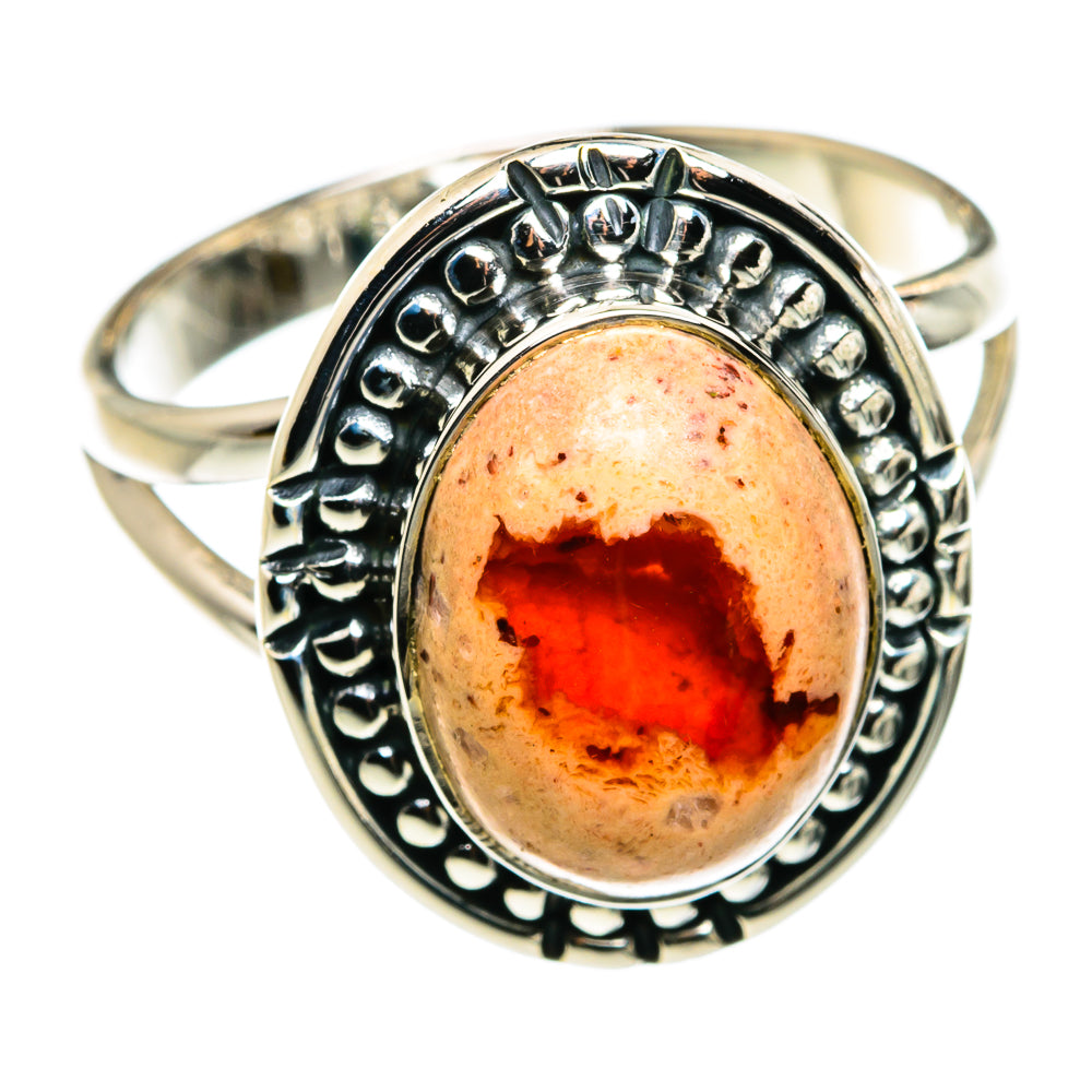 Mexican Fire Opal Rings handcrafted by Ana Silver Co - RING79742