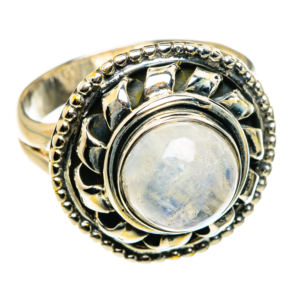 Rainbow Moonstone Rings handcrafted by Ana Silver Co - RING79807