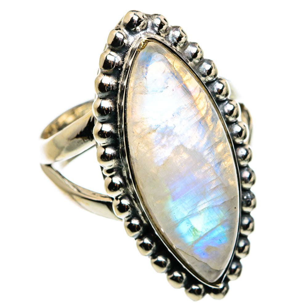 Rainbow Moonstone Rings handcrafted by Ana Silver Co - RING79809