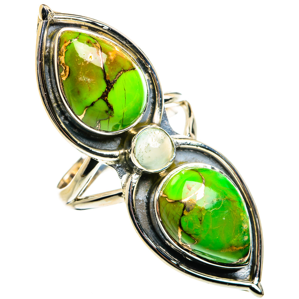 Green Copper Composite Turquoise Rings handcrafted by Ana Silver Co - RING79936