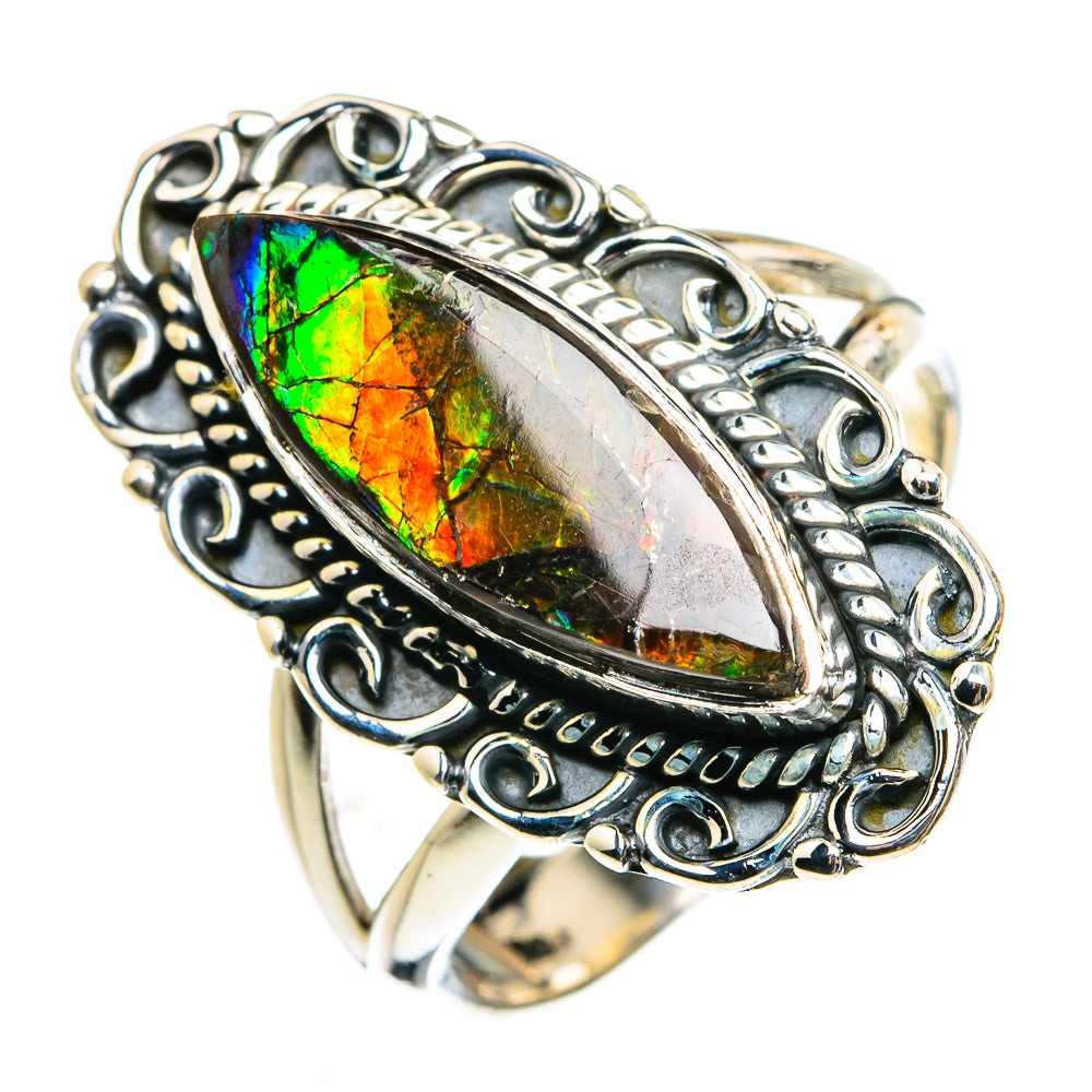 Ammolite Rings handcrafted by Ana Silver Co - RING80038