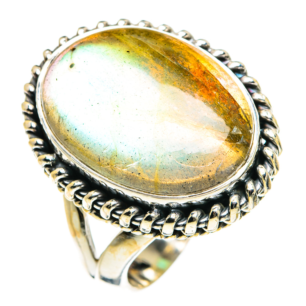 Labradorite Rings handcrafted by Ana Silver Co - RING80049