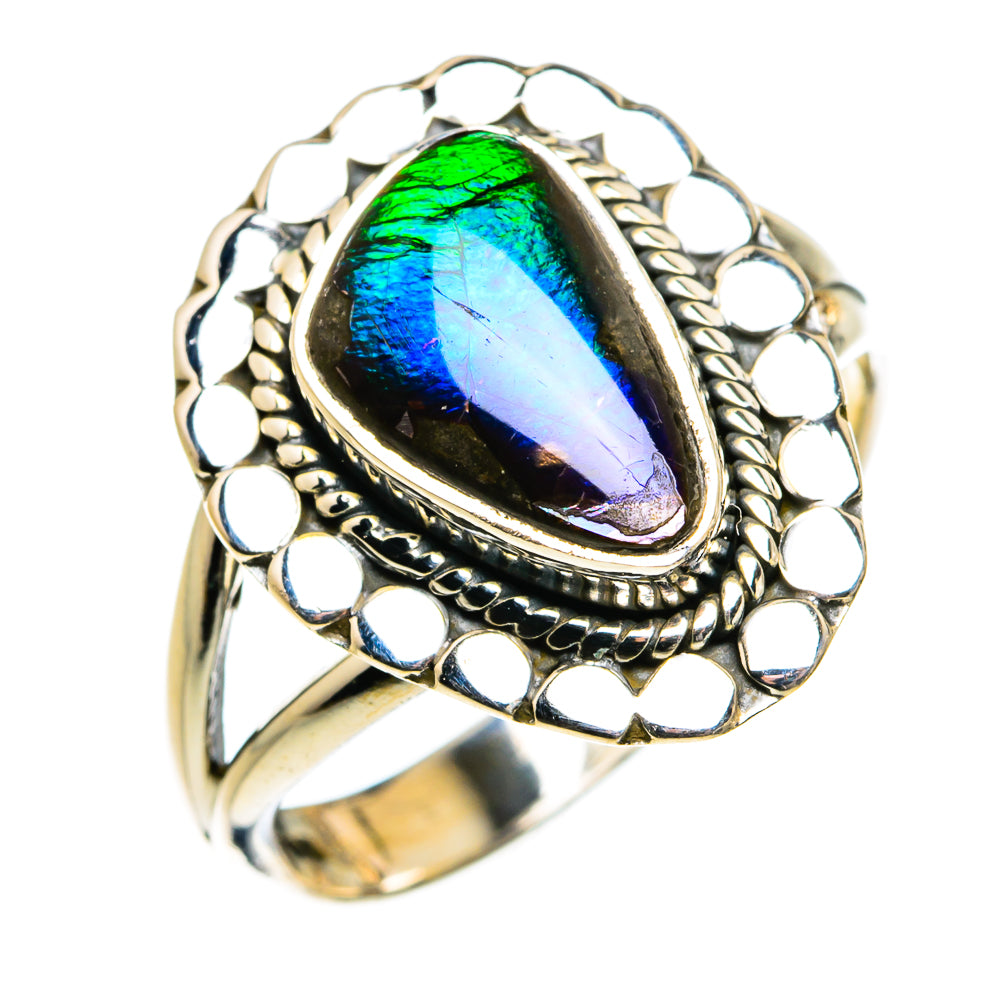 Ammolite Rings handcrafted by Ana Silver Co - RING80103