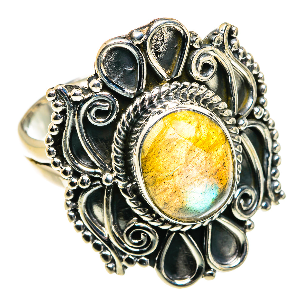 Labradorite Rings handcrafted by Ana Silver Co - RING80115