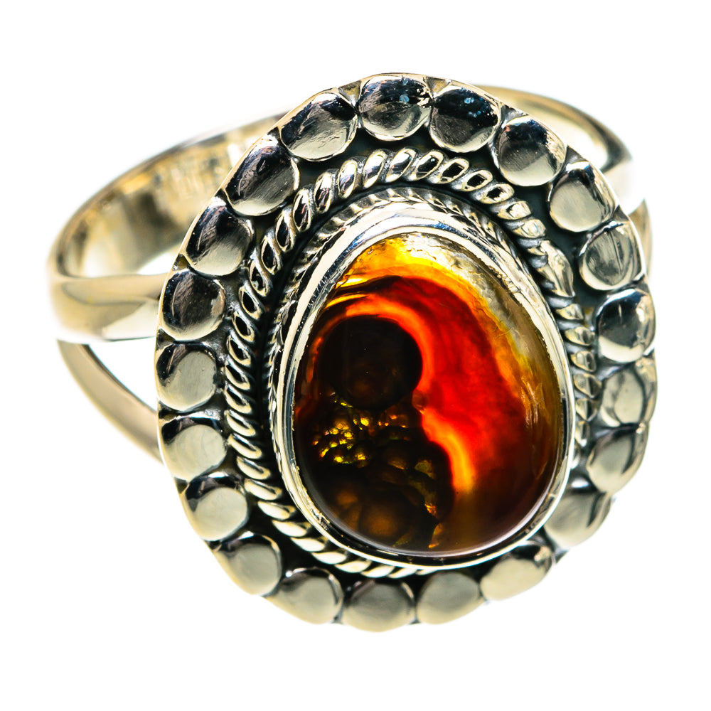 Mexican Fire Agate Rings handcrafted by Ana Silver Co - RING80157