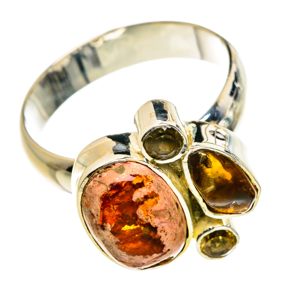 Mexican Fire Opal Rings handcrafted by Ana Silver Co - RING80168