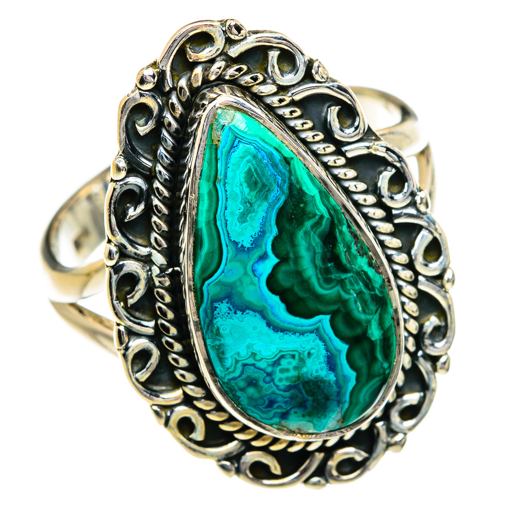 Malachite In Chrysocolla Rings handcrafted by Ana Silver Co - RING80170