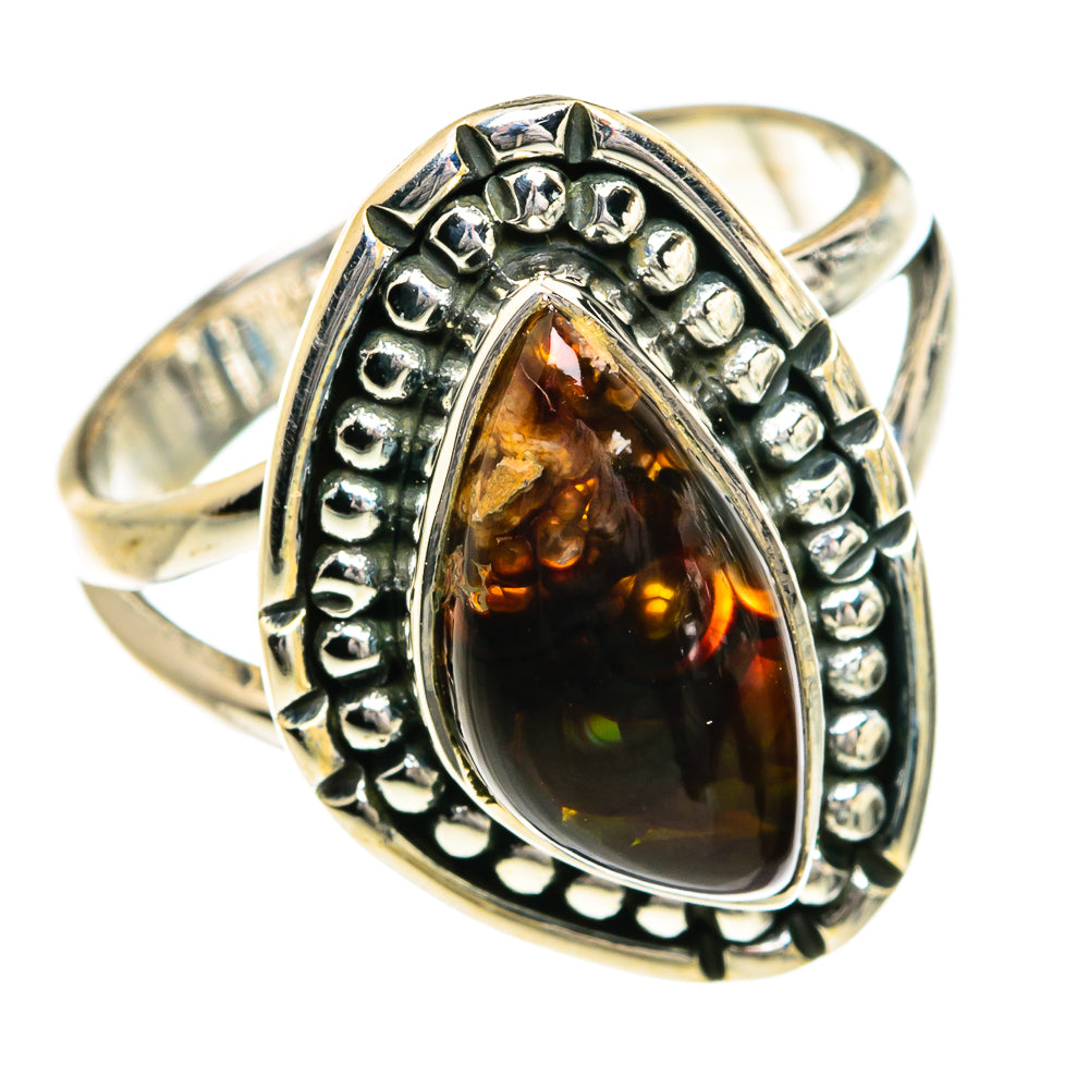 Mexican Fire Agate Rings handcrafted by Ana Silver Co - RING80182