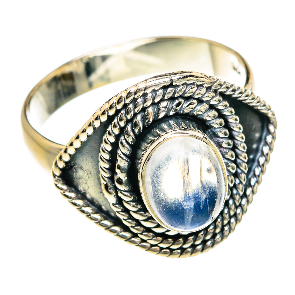 Rainbow Moonstone Rings handcrafted by Ana Silver Co - RING80193
