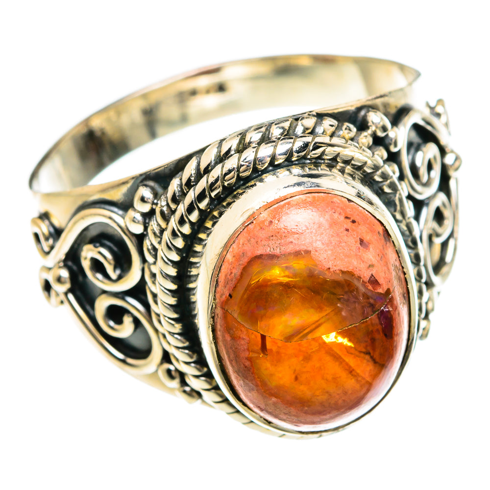 Mexican Fire Opal Rings handcrafted by Ana Silver Co - RING80434