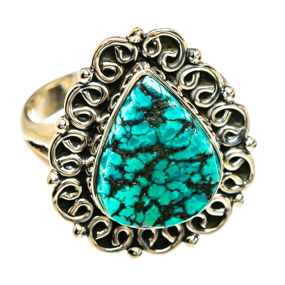 Tibetan Turquoise Rings handcrafted by Ana Silver Co - RING80511