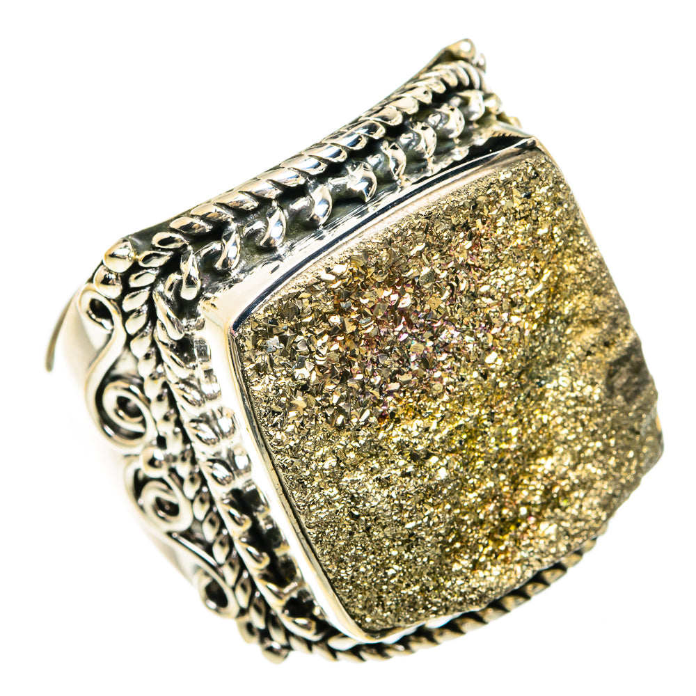 Spectro Pyrite Druzy Rings handcrafted by Ana Silver Co - RING80557