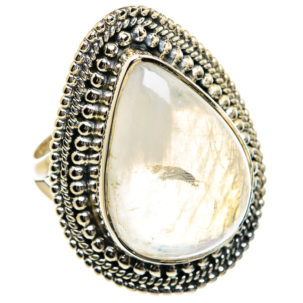 Rainbow Moonstone Rings handcrafted by Ana Silver Co - RING80800