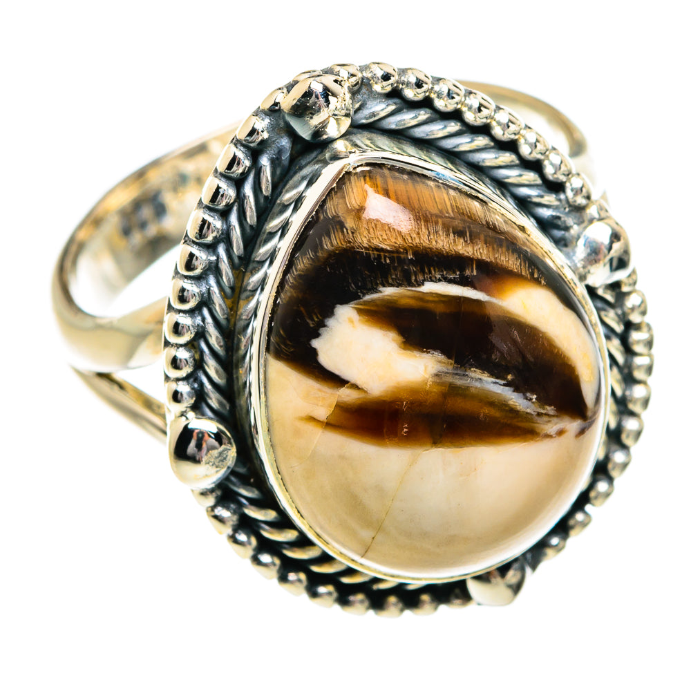Peanut Wood Jasper Rings handcrafted by Ana Silver Co - RING80958 - Photo 2